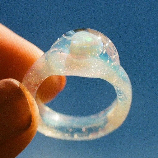 Small Opal Glass Ring - Image 6