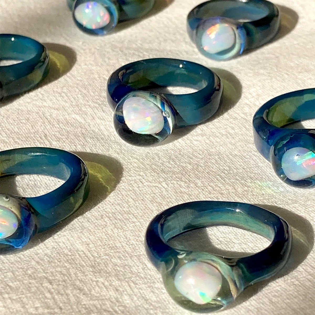 Small Opal Glass Ring - Image 9