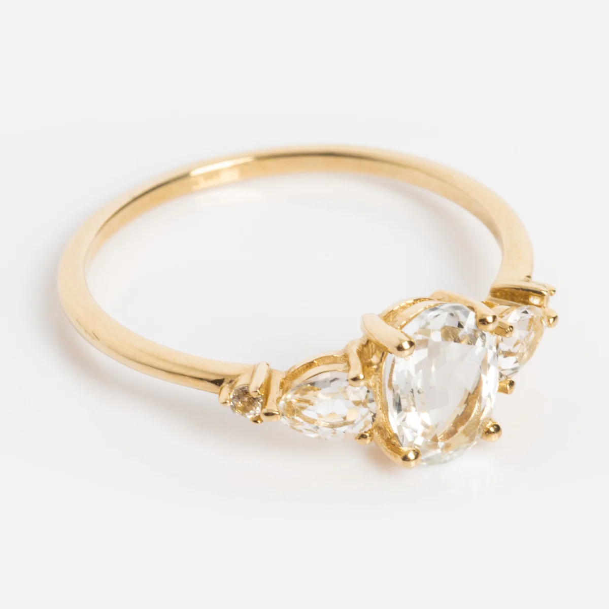 Solid Gold 2025 April Capsule Classic White Topaz Statement Ring - Image 8