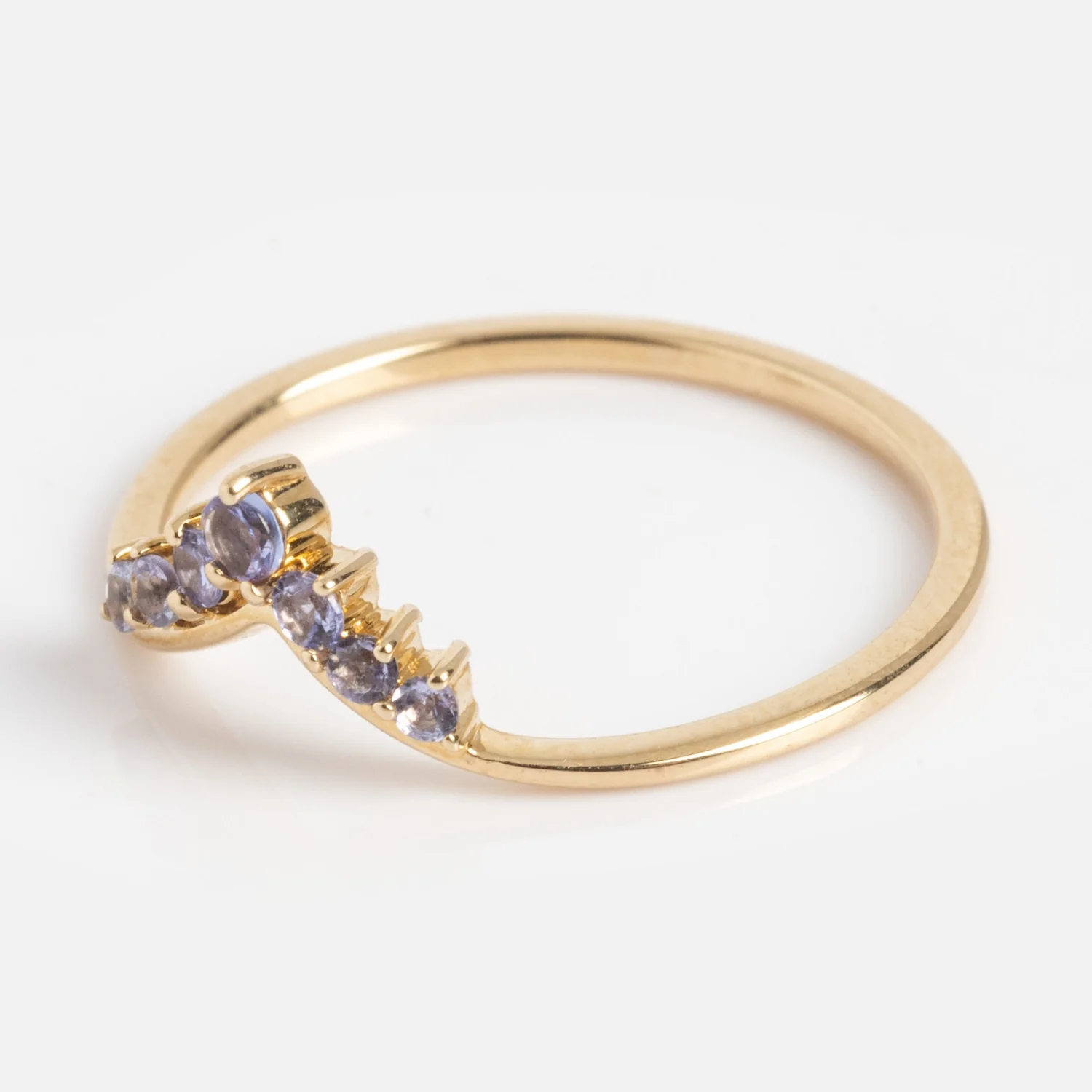 Solid Gold 2025 December Capsule Delicate Arch Tanzanite Stacking Ring - Image 9