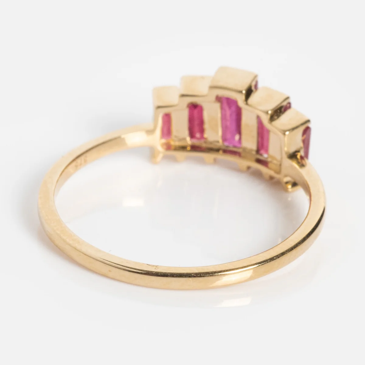 Solid Gold 2025 July Capsule Art Deco Ruby Statement Ring - Image 10