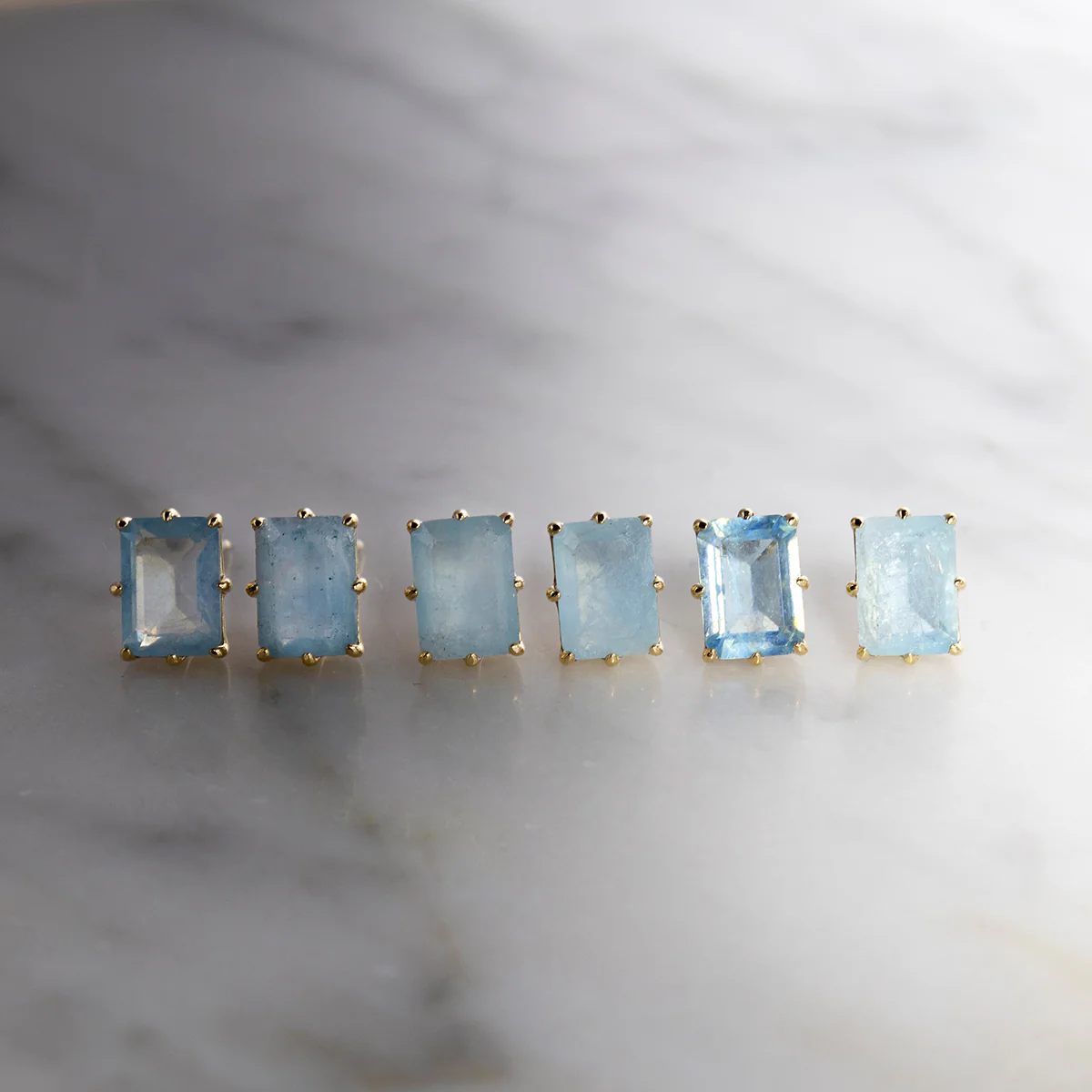 Solid Gold 2025 March Capsule Delicate Aquamarine Stacking Ring - Image 4