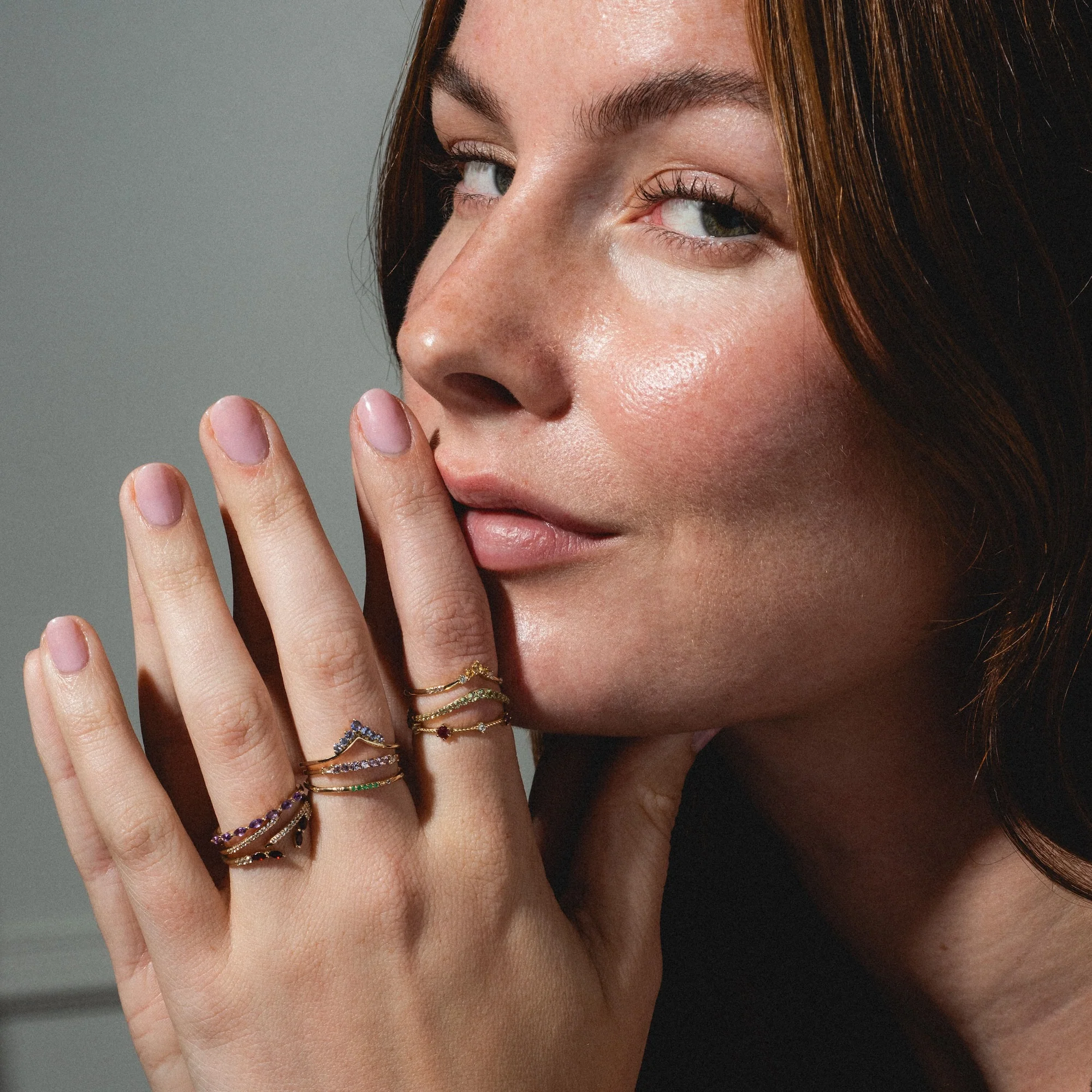 Solid Gold 2025 July Capsule Delicate Ruby Stacking Ring - Image 8