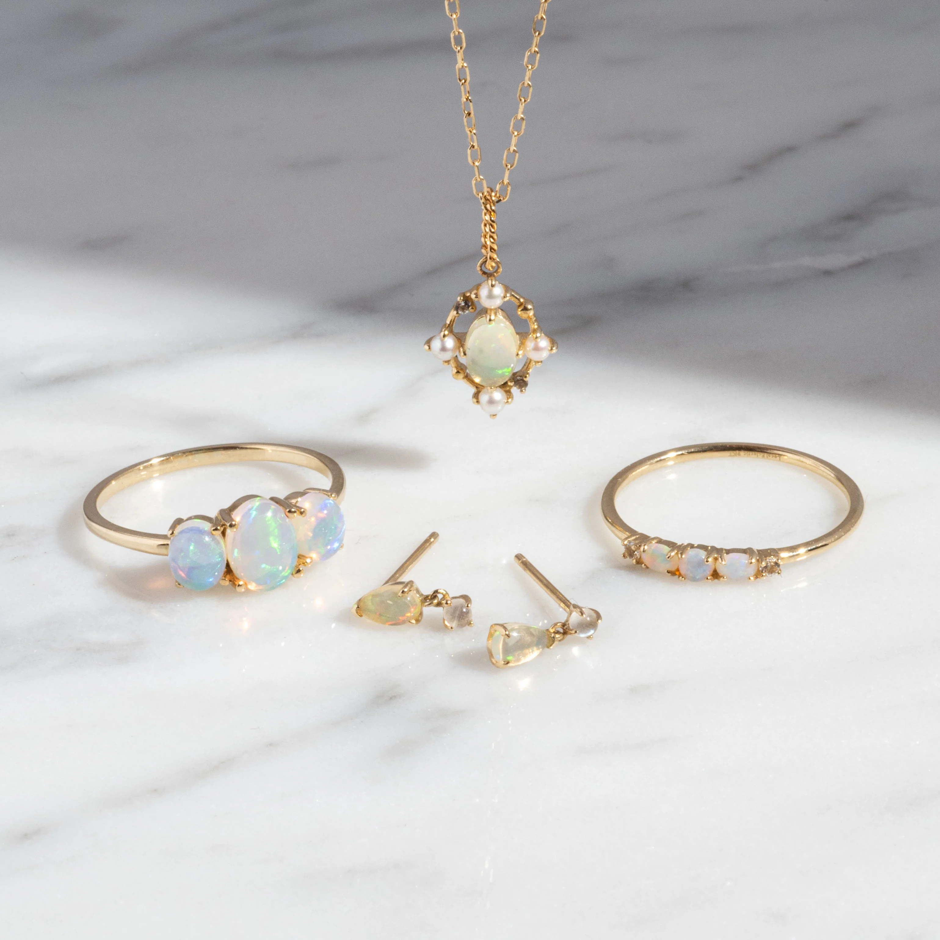 Solid Gold 2025 October Capsule Classic Opal Trio Statement Ring - Image 6
