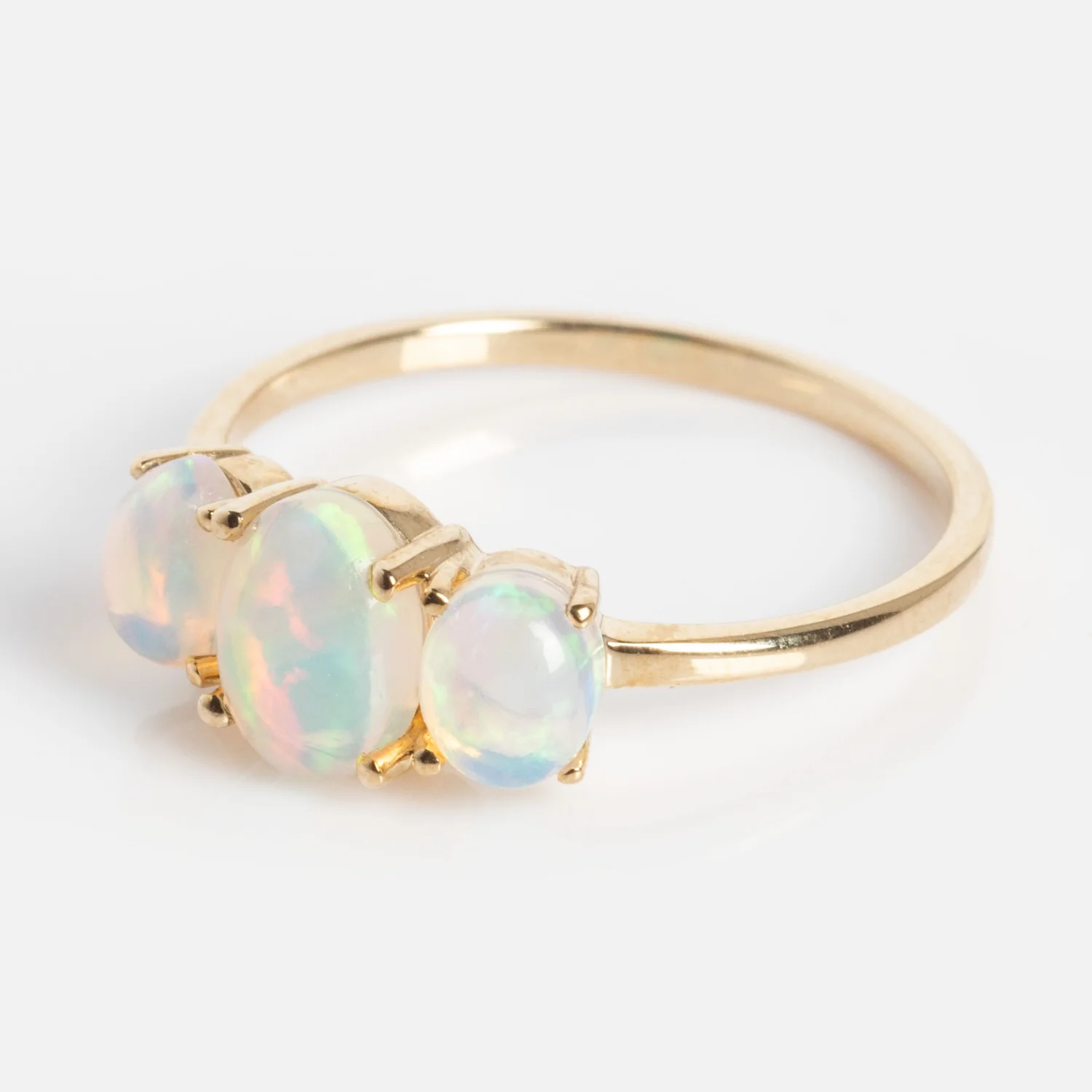 Solid Gold 2025 October Capsule Classic Opal Trio Statement Ring - Image 9