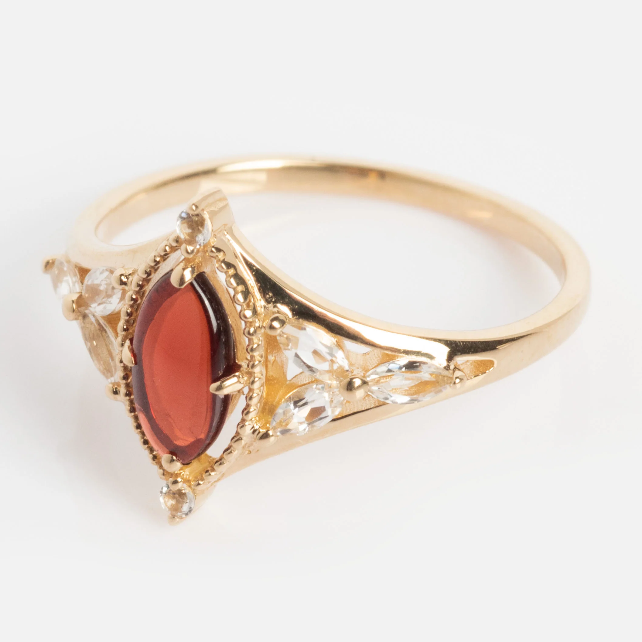 Solid Gold 2026 January Capsule Art Deco Garnet Ring - Image 7