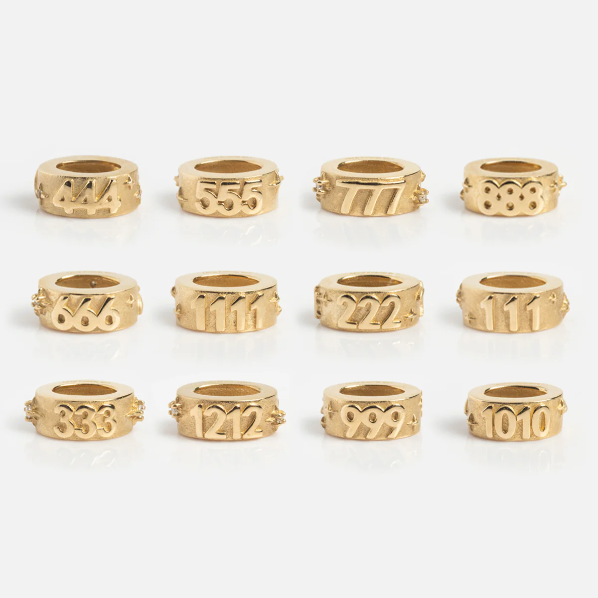 Solid Gold Angel Number Spacer Charm - Image 2