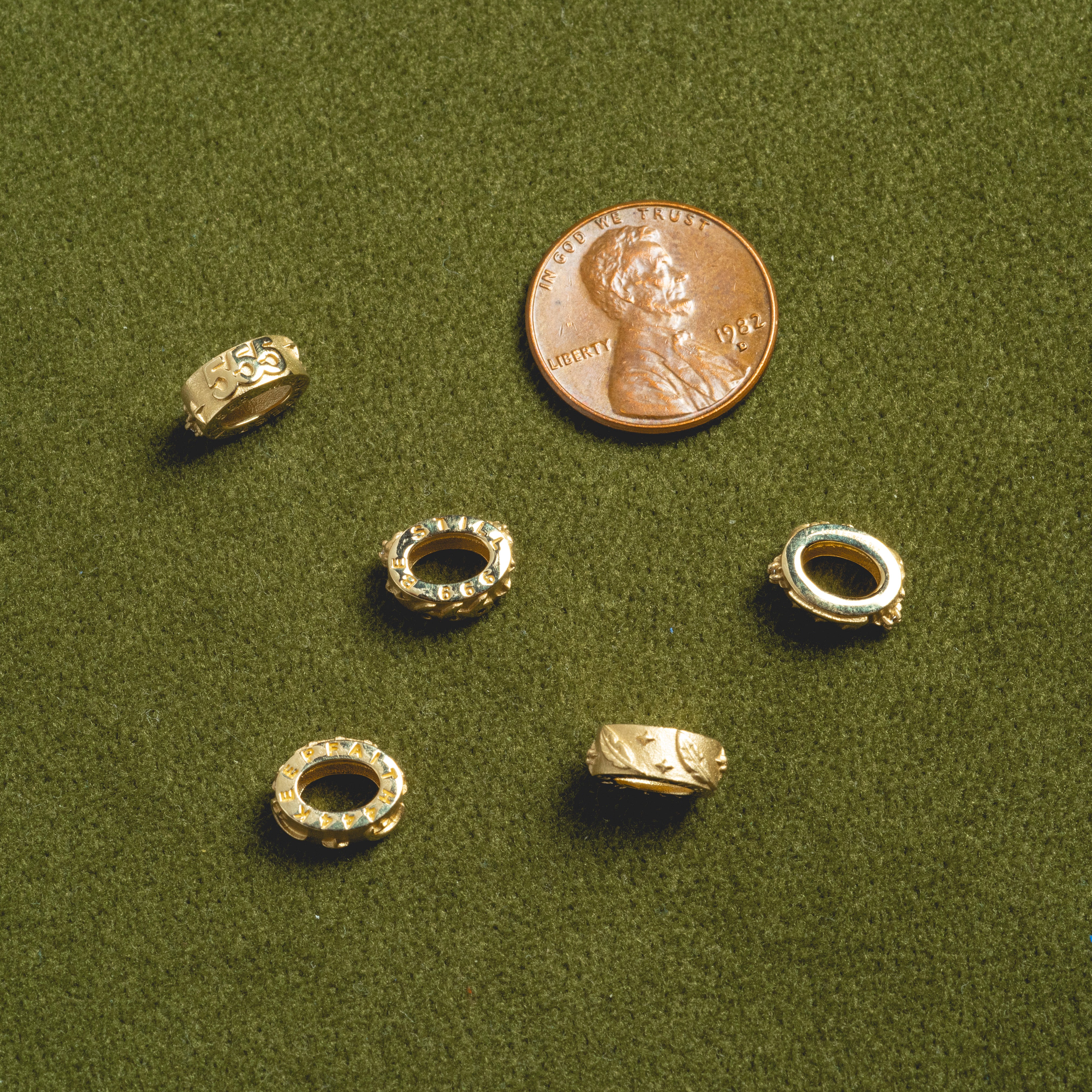 Solid Gold Angel Number Spacer Charm - Image 7