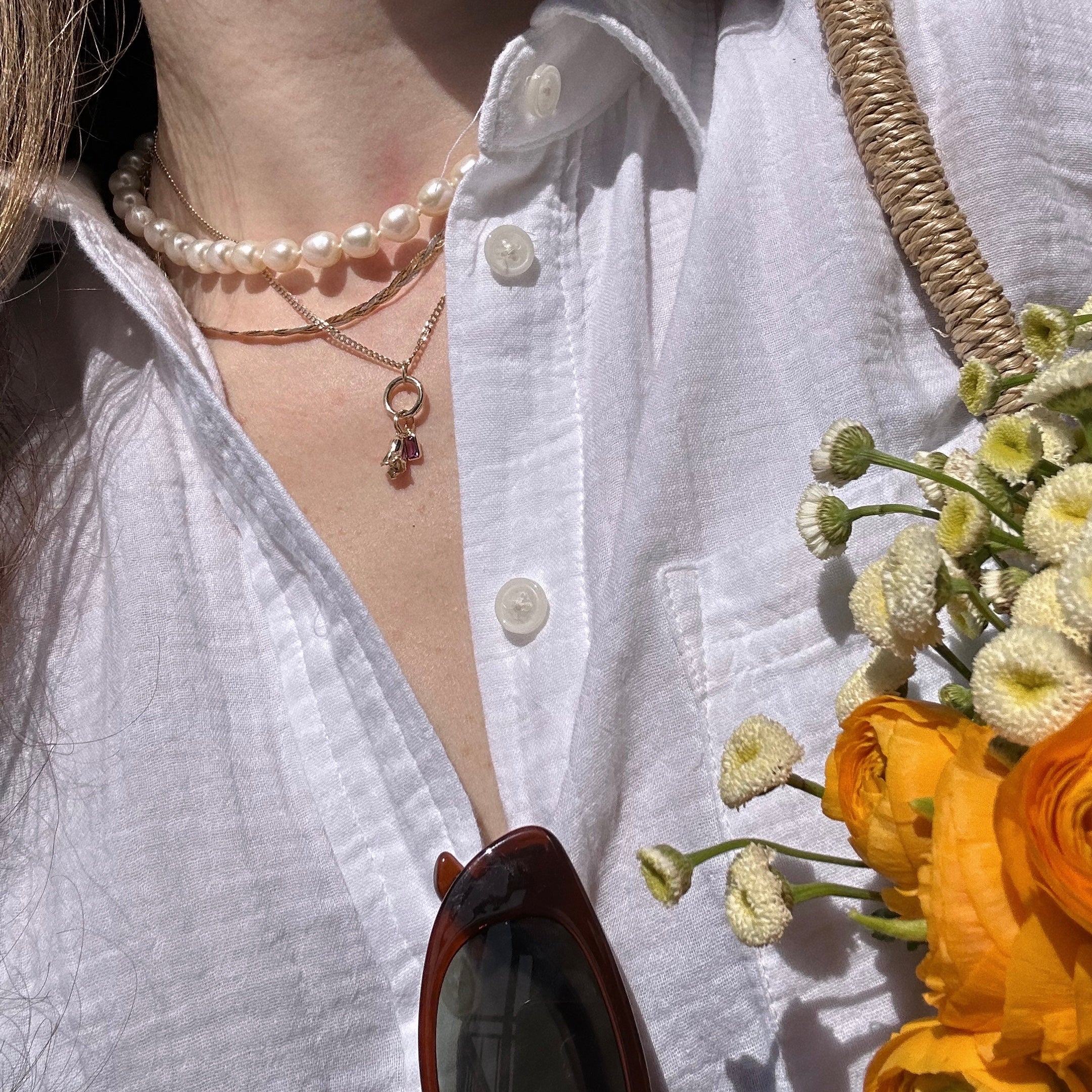 Solid Gold Birth Flower Bud Charm - Image 9