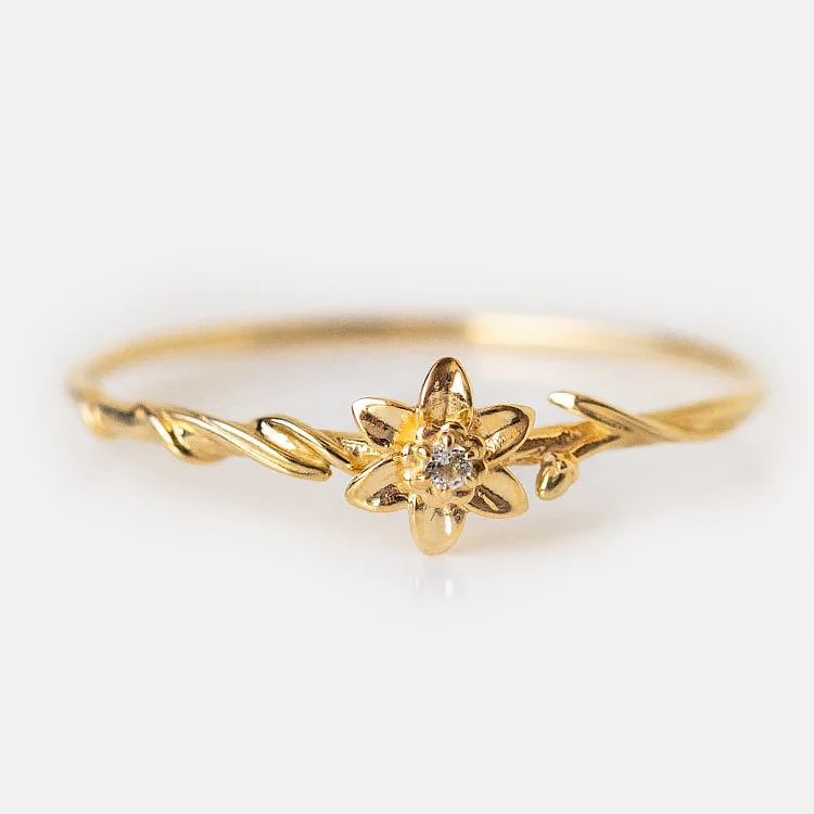 Solid Gold Birth Flower Ring - Image 26