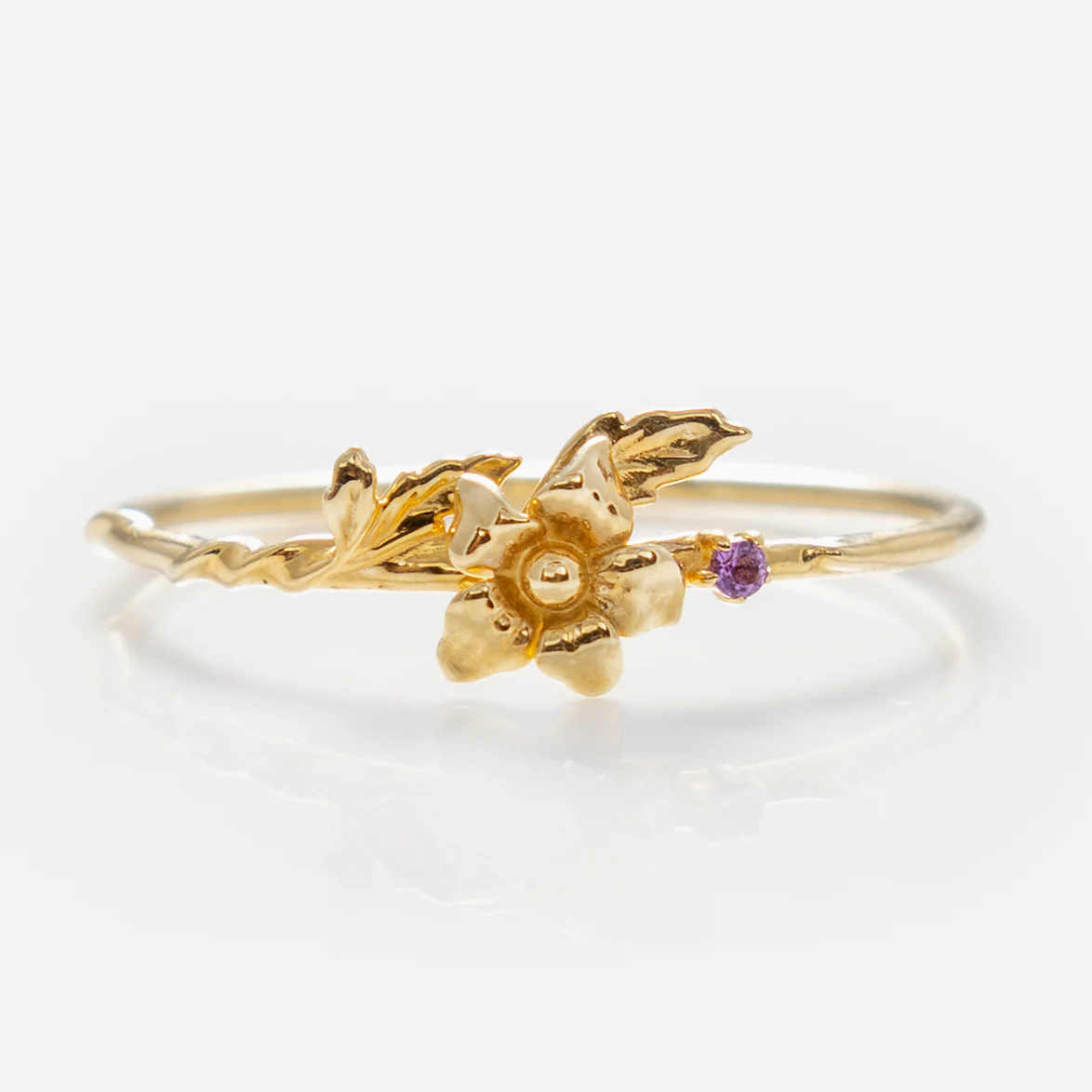 Solid Gold Birth Flower Ring - Image 16