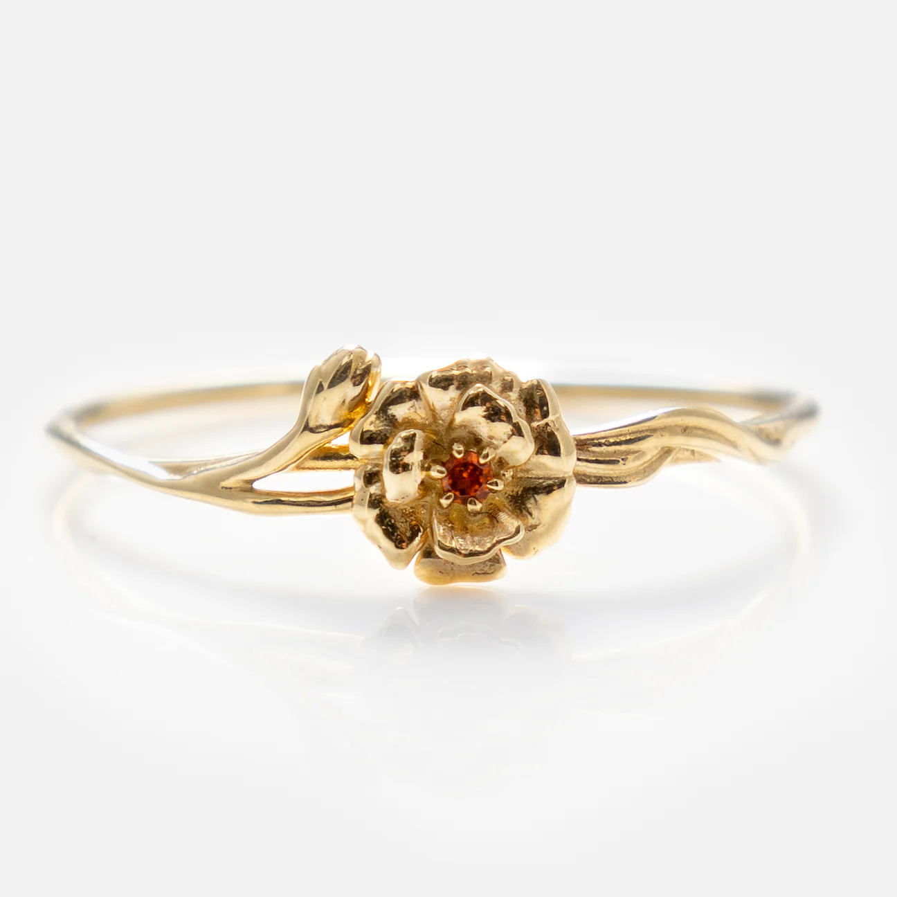 Solid Gold Birth Flower Ring - Image 17