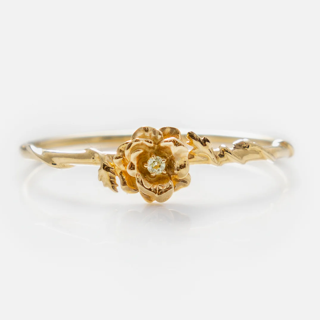 Solid Gold Birth Flower Ring - Image 19