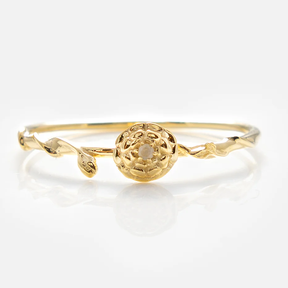 Solid Gold Birth Flower Ring - Image 23