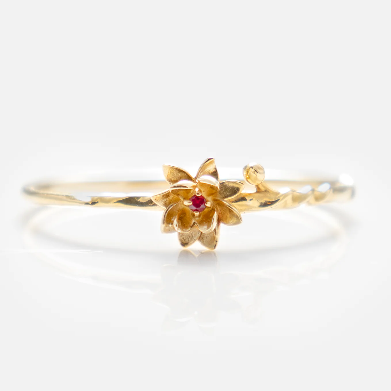 Solid Gold Birth Flower Ring - Image 24