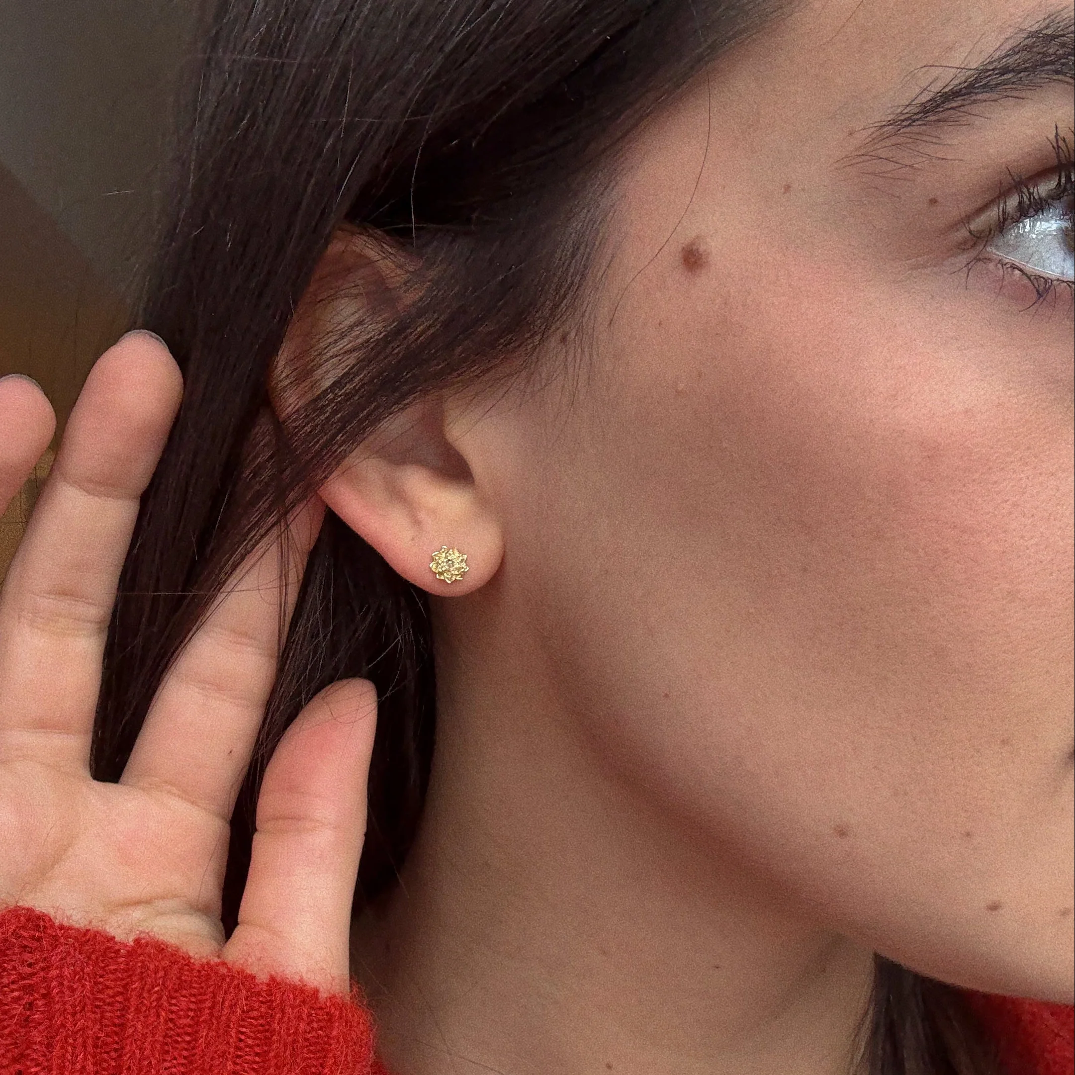 Solid Gold Birth Flower Studs - Image 7