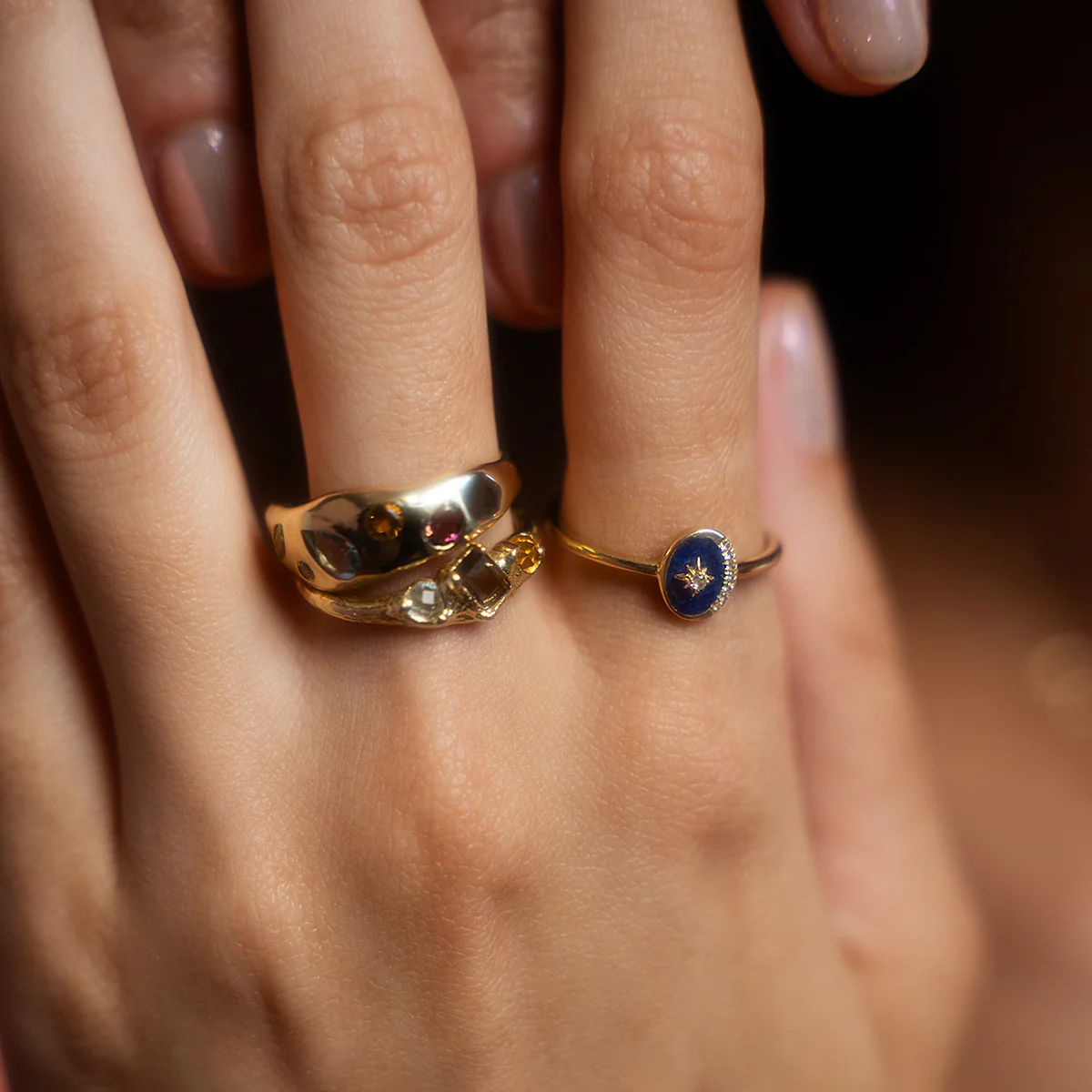 Solid Gold Bold Organic Dawn Band - Image 4