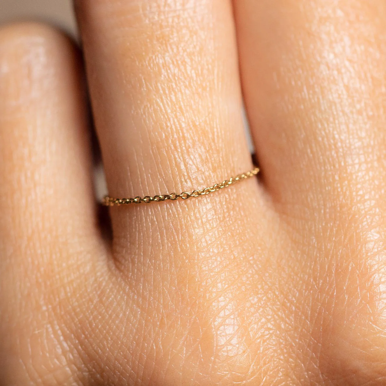 Solid Gold Chain Ring - Image 2