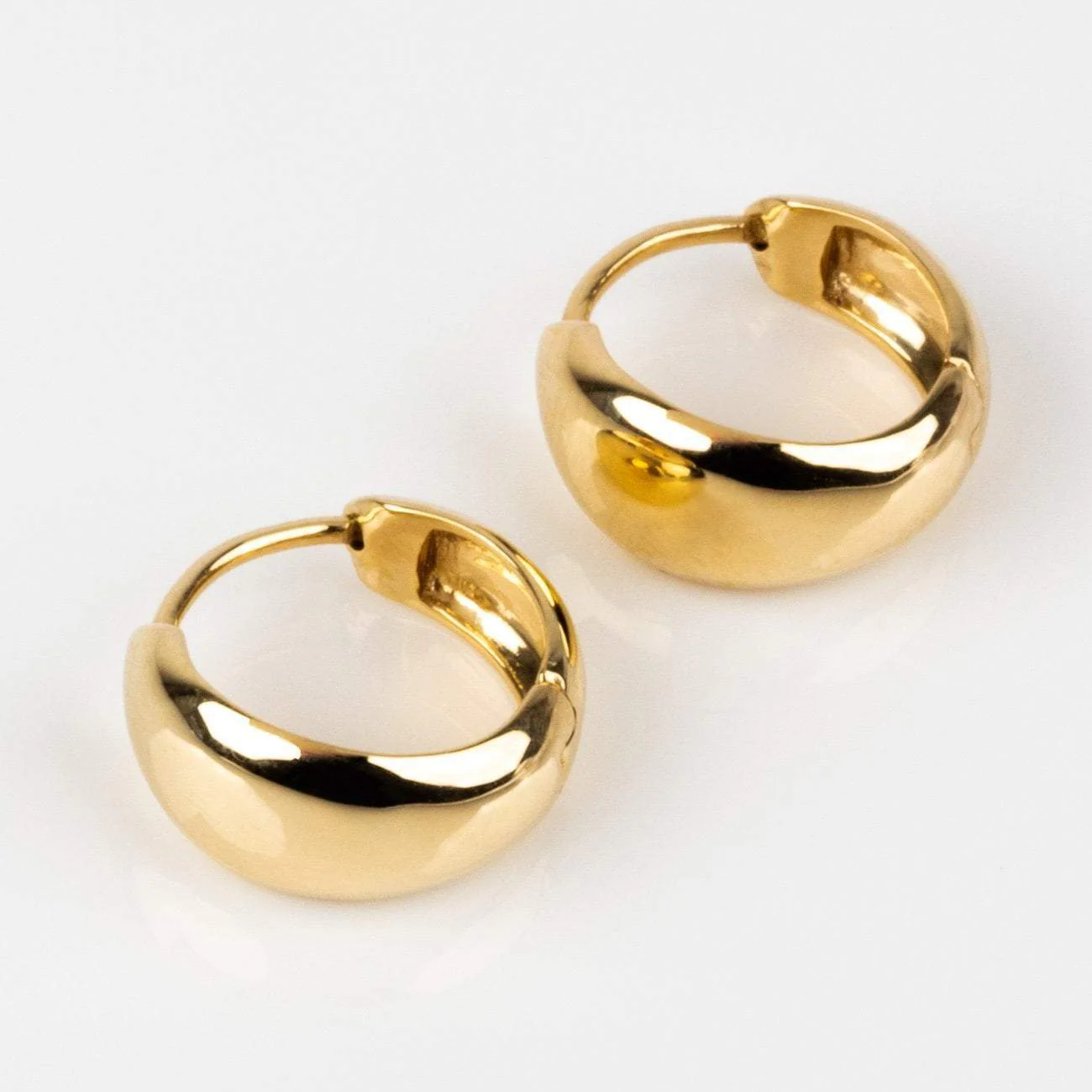 Solid Gold Chunky Huggie Hoops - Image 5