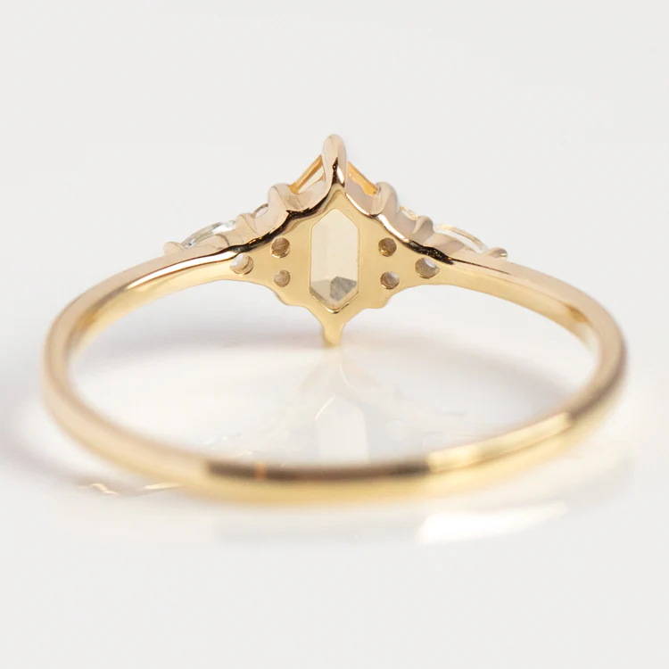 Solid Gold Citrine Destiny Hexagon Ring for Abundance - Image 3