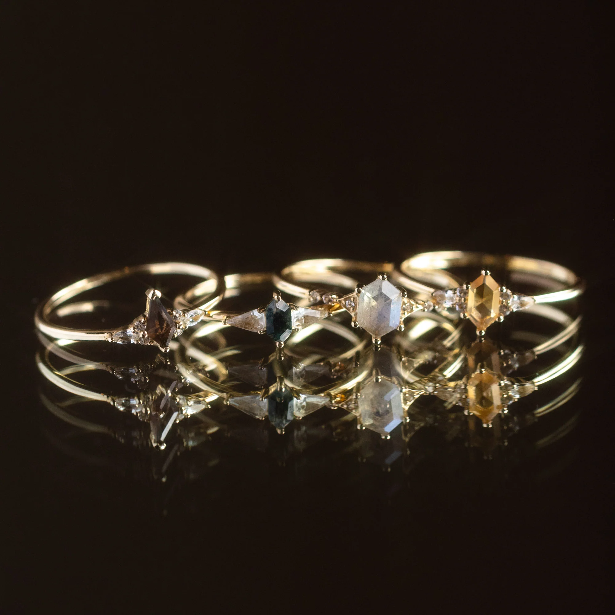 Solid Gold Citrine Destiny Hexagon Ring for Abundance - Image 6