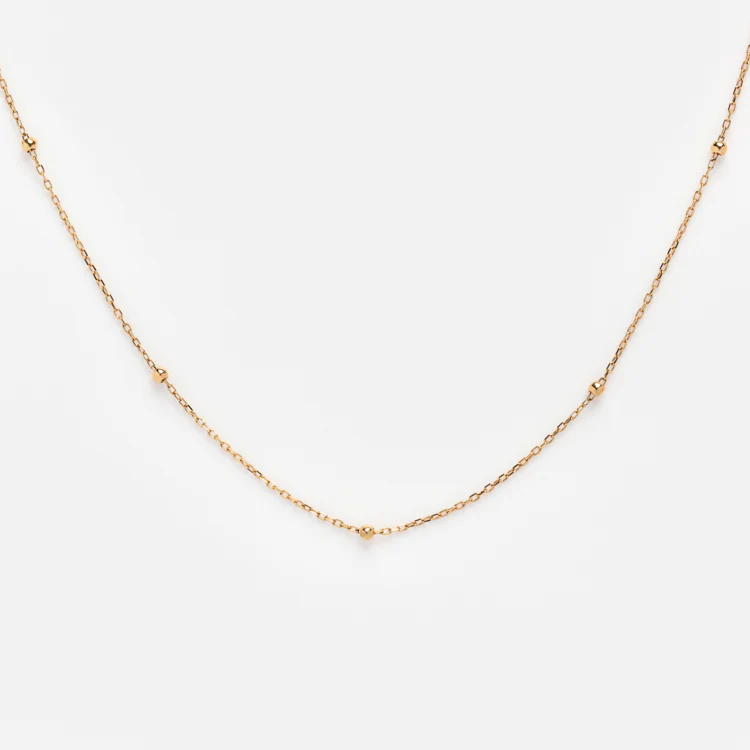 Solid Gold Classic Beaded Chain