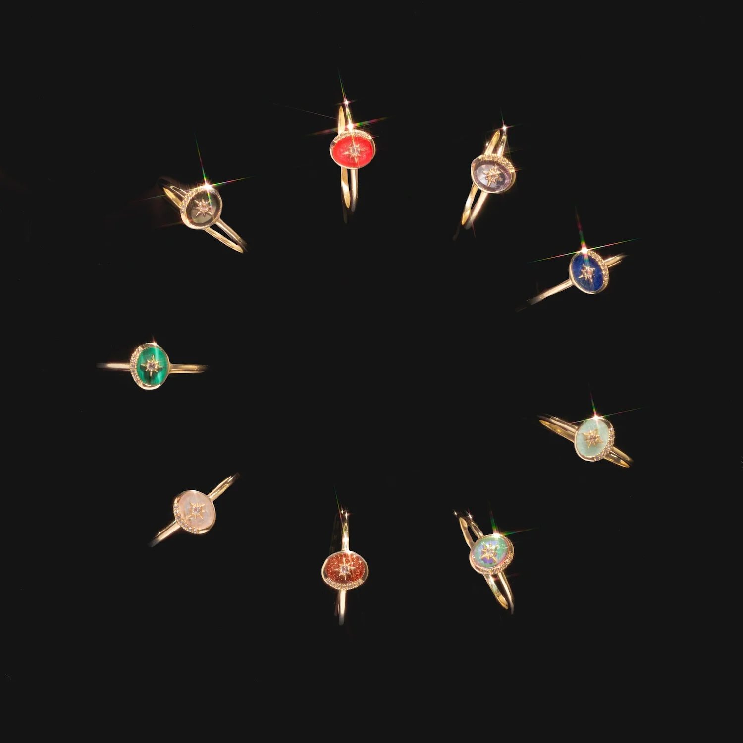 Solid Gold Crystal Crescent Moon Ring for Manifestation - Image 7