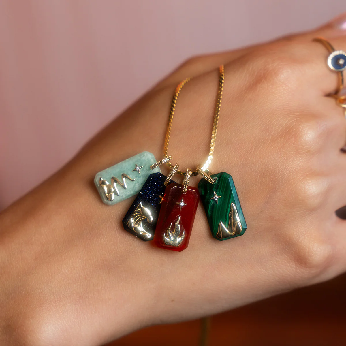 Solid Gold Crystal Element Charm - Image 7