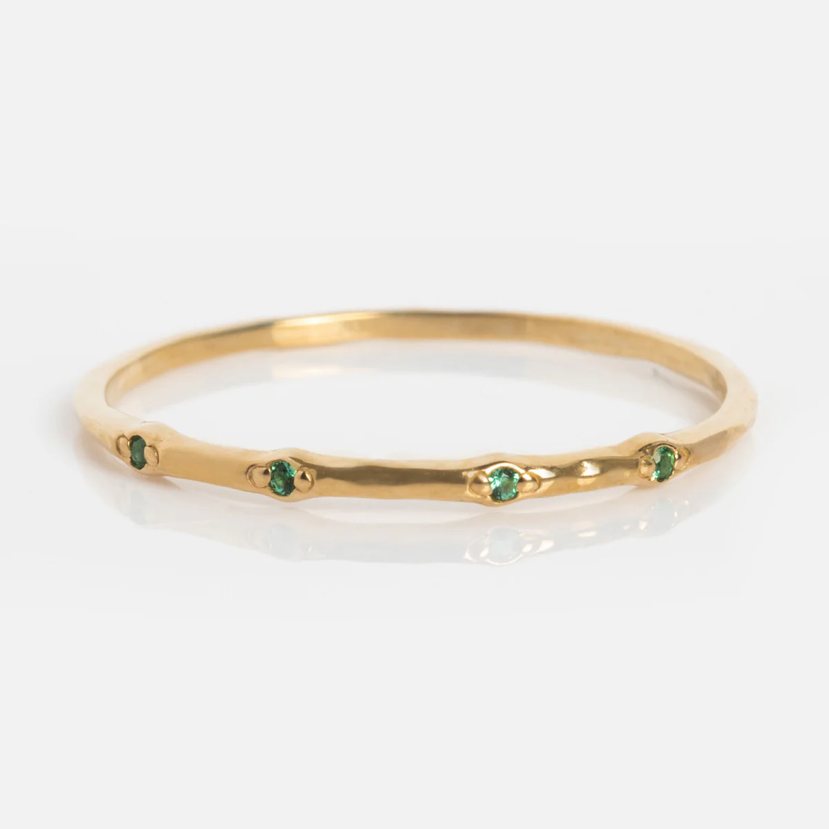 Solid Gold Dainty Birthstone Stacking Ring - Image 18