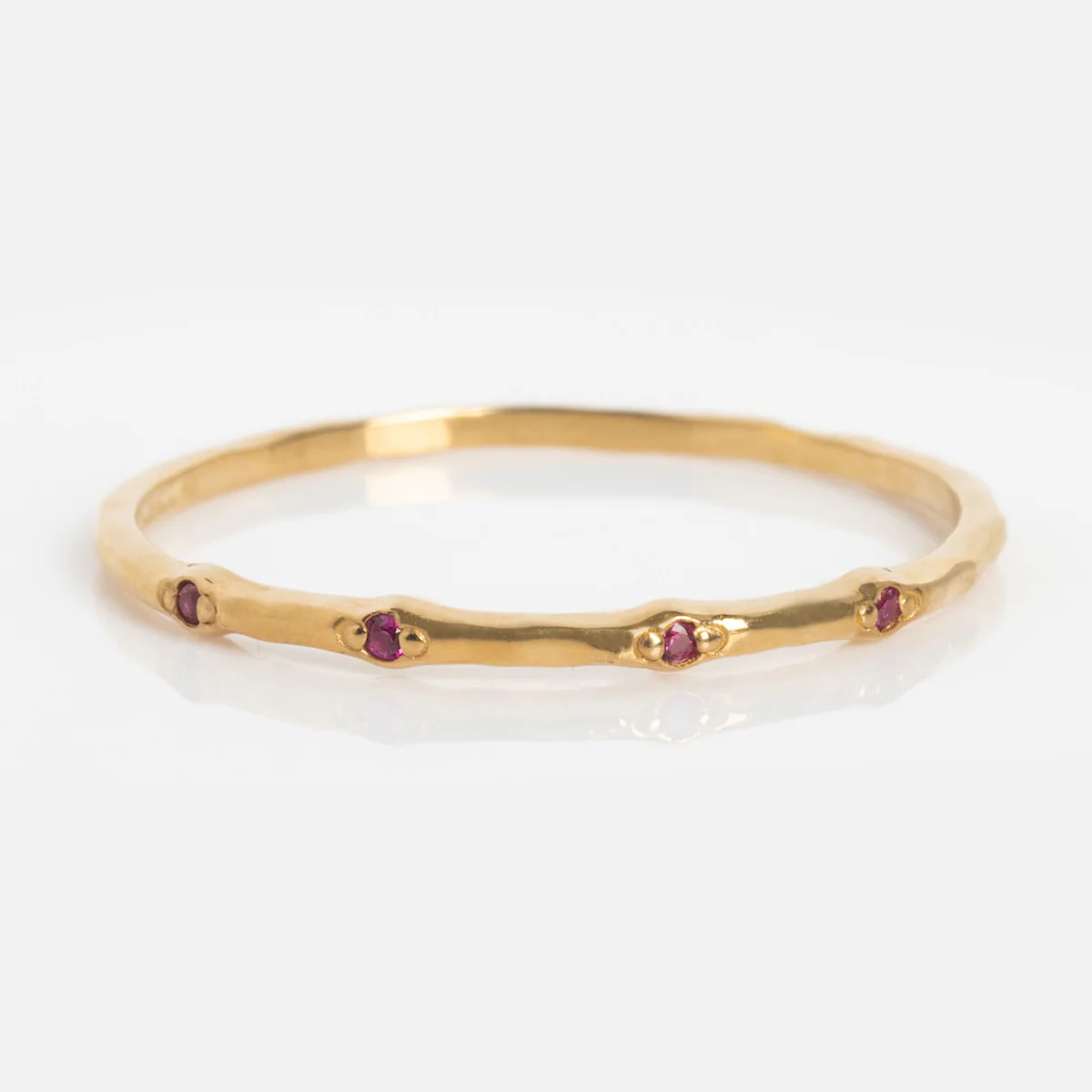 Solid Gold Dainty Birthstone Stacking Ring - Image 19