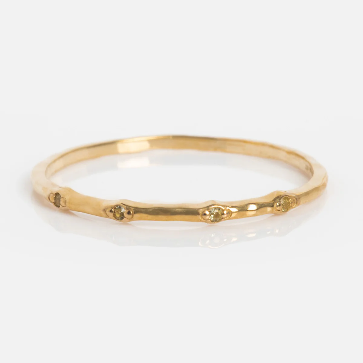 Solid Gold Dainty Birthstone Stacking Ring - Image 21