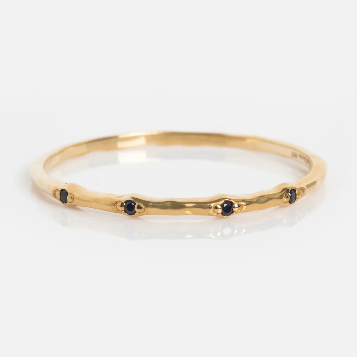 Solid Gold Dainty Birthstone Stacking Ring - Image 22