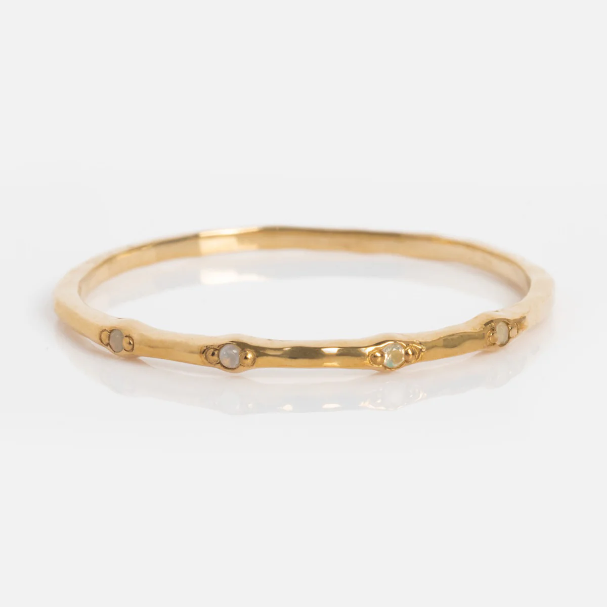 Solid Gold Dainty Birthstone Stacking Ring - Image 23