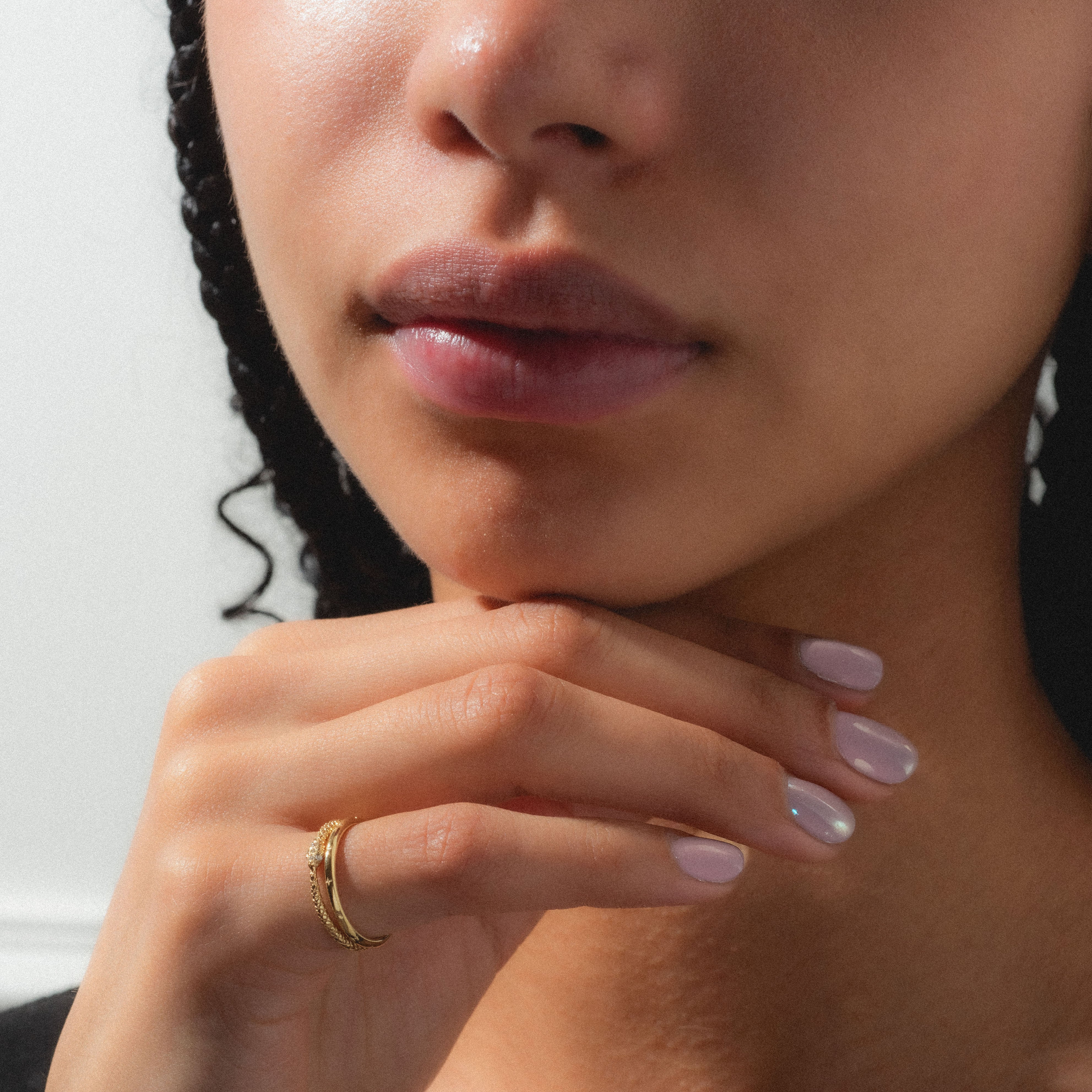 Solid Gold Delicate Celestial Stacking Ring - Image 4
