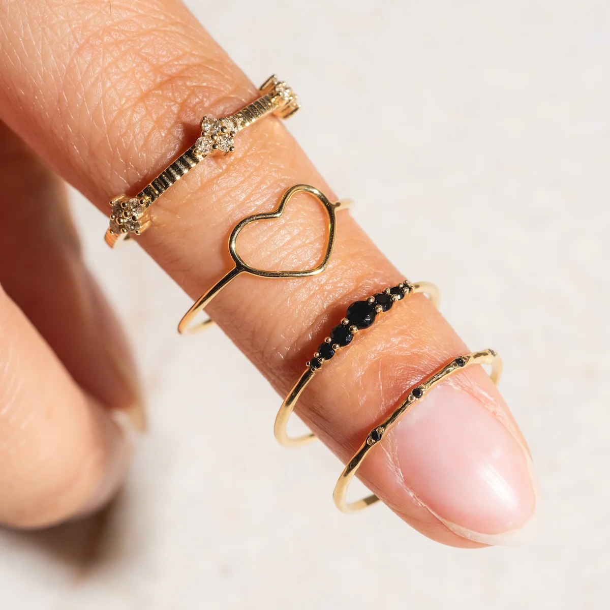 Solid Gold Delicate Heart Ring - Image 6