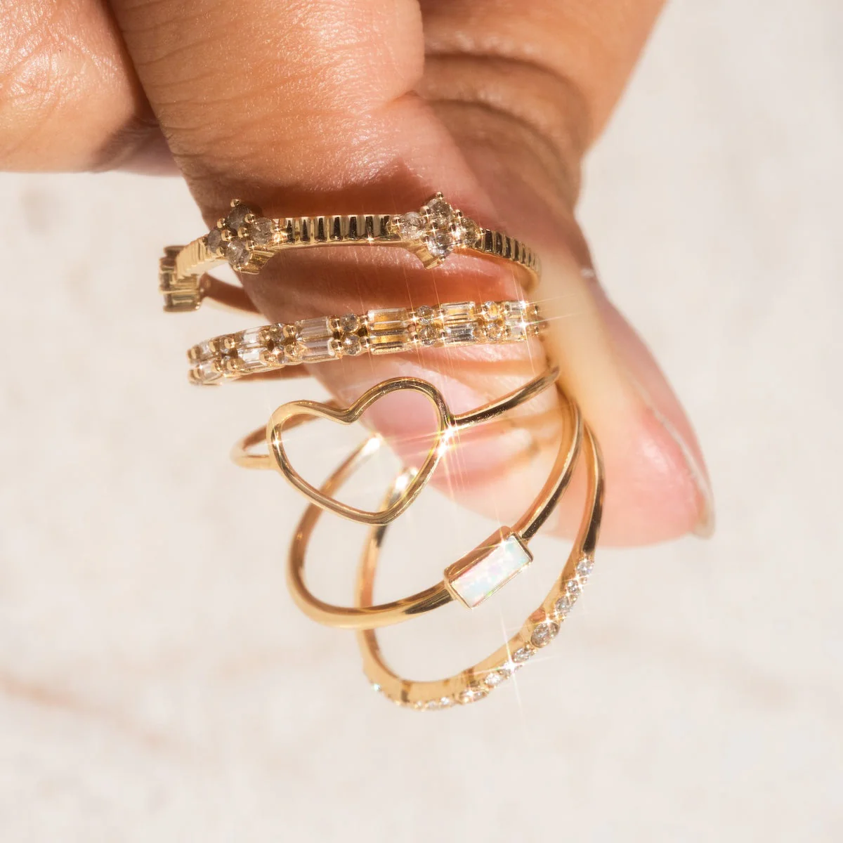 Solid Gold Delicate Heart Ring - Image 8