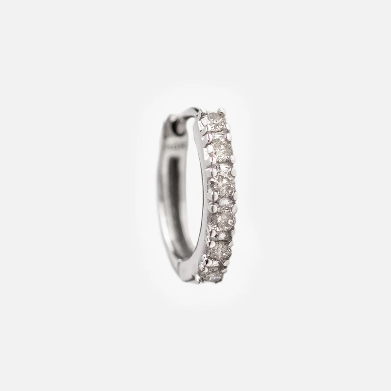 Solid Gold Diamond Huggie Hoops - Image 11