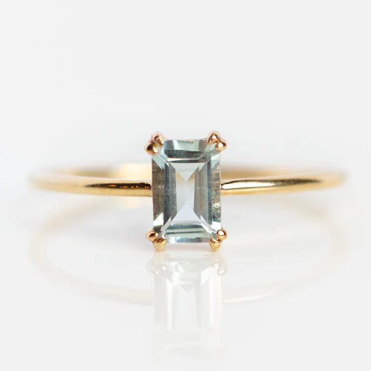 Solid Gold Essential Baguette Birthstone Ring - Image 13