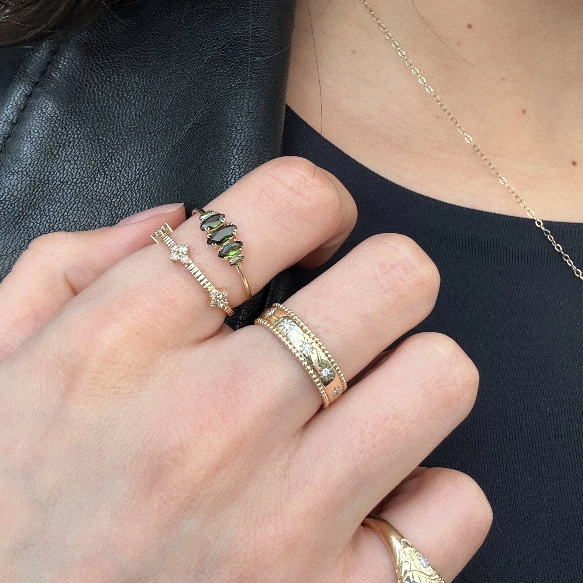 Solid Gold Essential Marquise Cluster Ring - Image 6