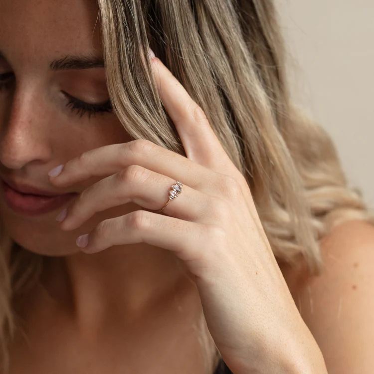 Solid Gold Essential Marquise Cluster Ring - Image 7