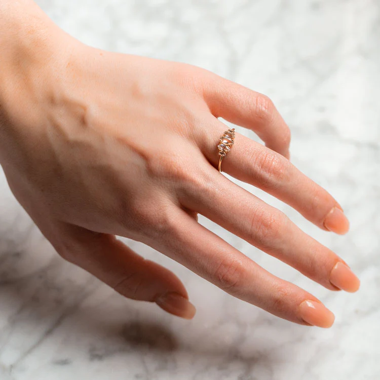 Solid Gold Essential Marquise Cluster Ring - Image 9