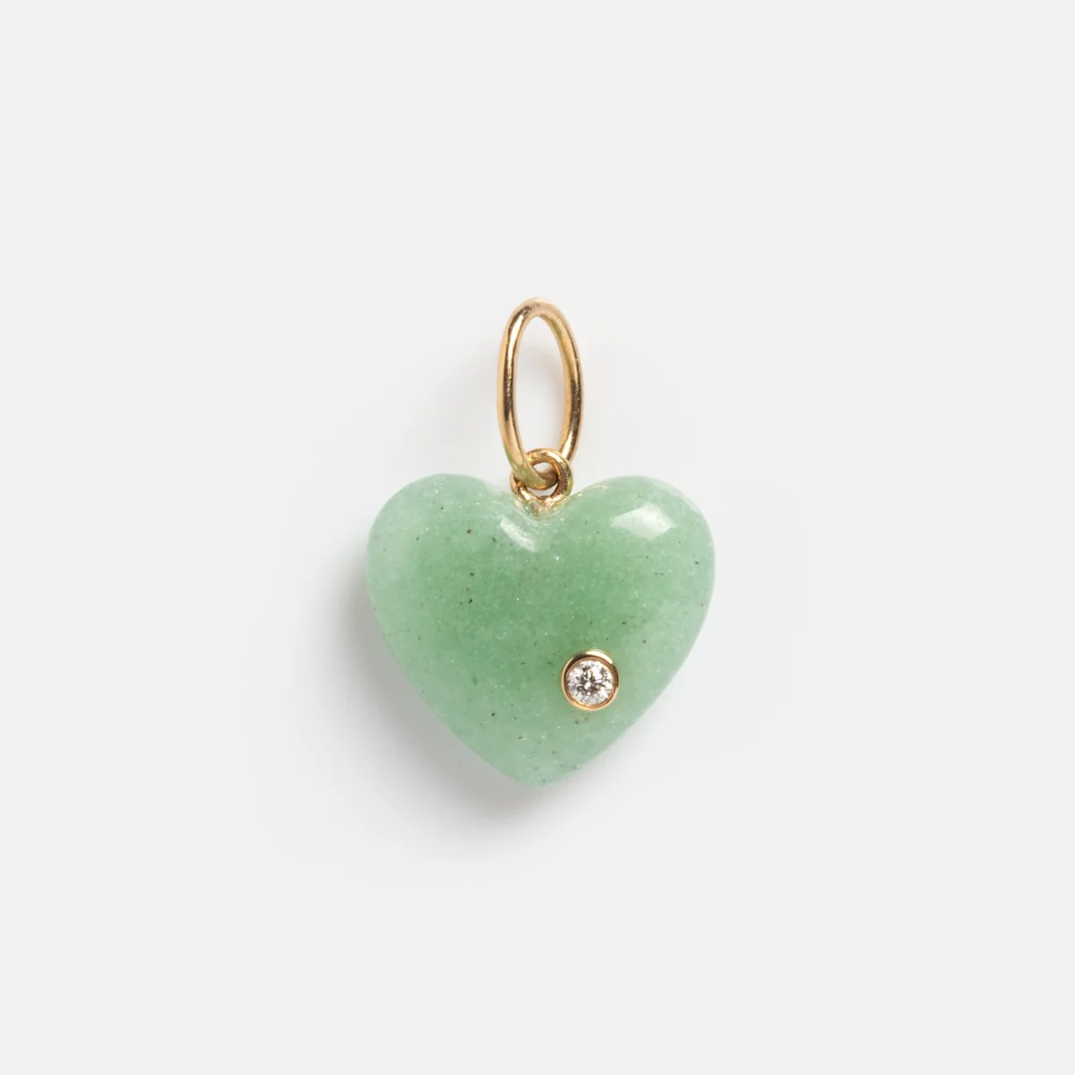 Solid Gold Full Heart Crystal Charm - Image 12