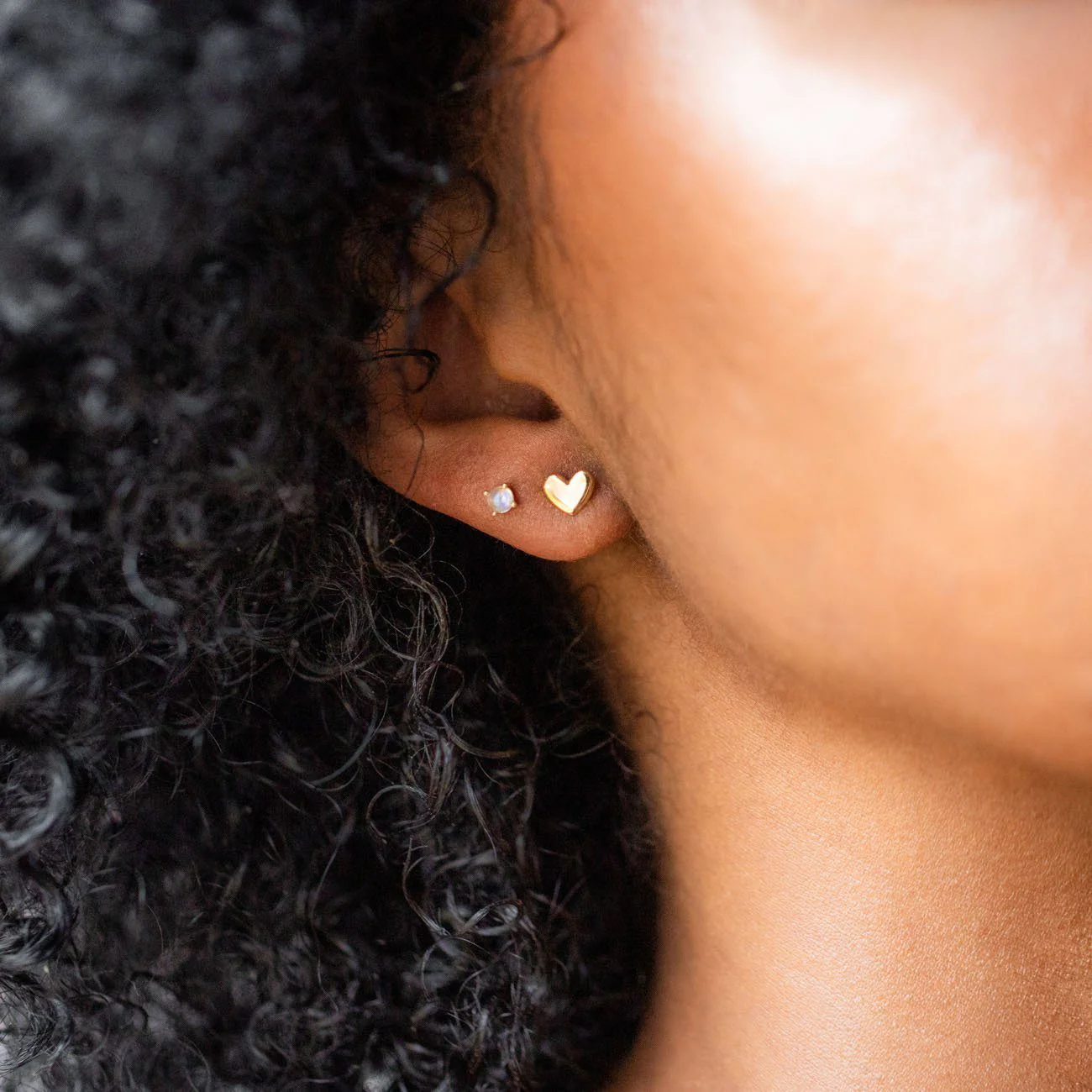 Solid Gold Heart Earrings - Image 3