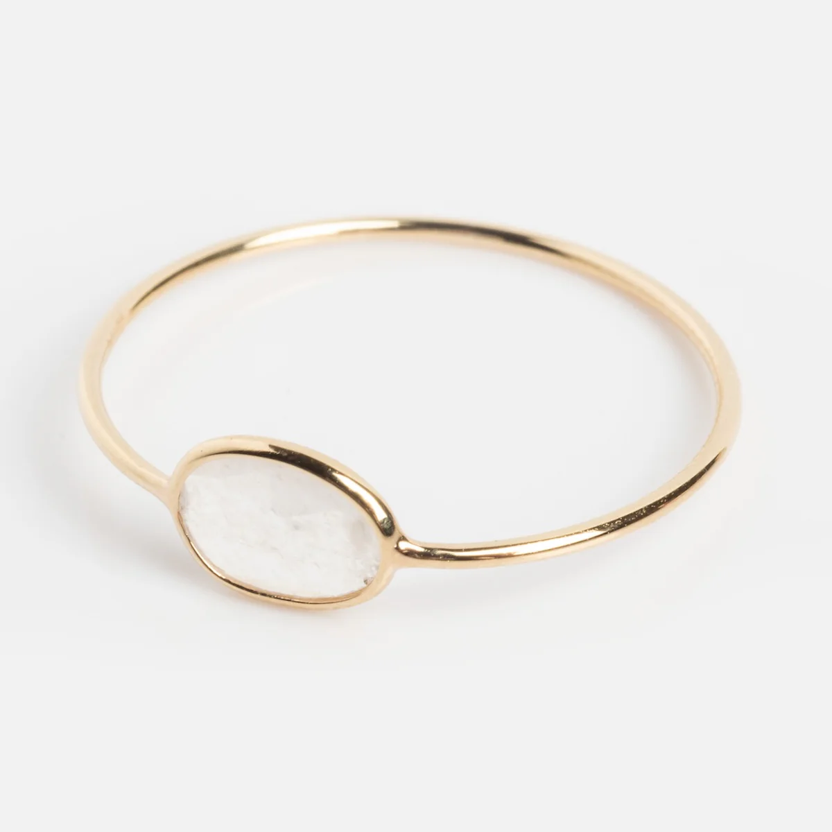 Solid Gold Horizon Moonstone Ring - Image 6