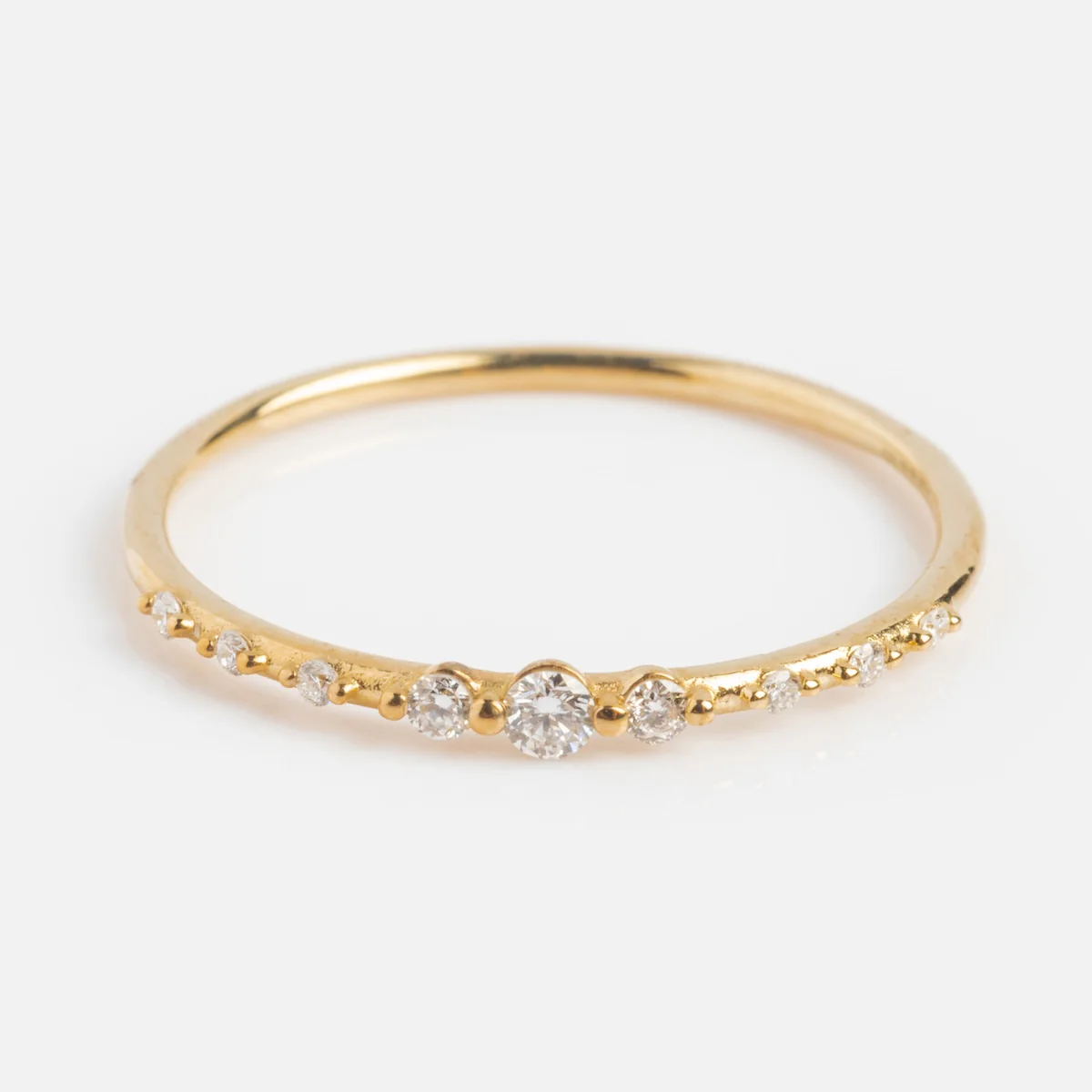 Solid Gold Lab Diamond Sparkle Stacking Band