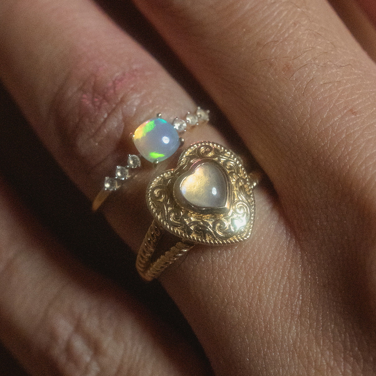 Solid Gold Lovely Opal Ring - Image 2