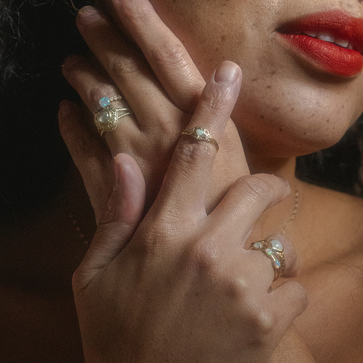 Solid Gold Lovely Opal Ring - Image 3
