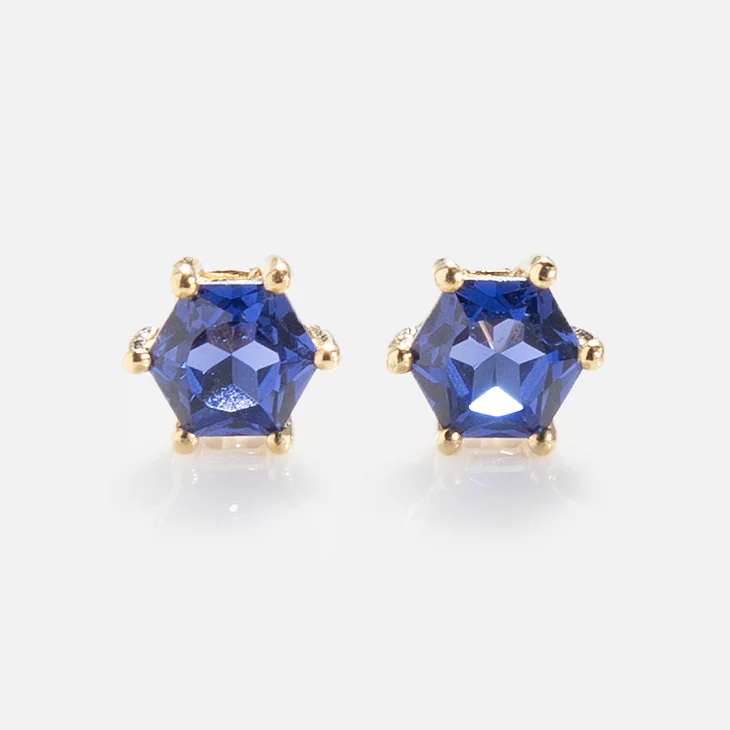 Solid Gold Modern Birthstone Studs - Image 17