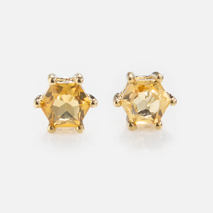 Solid Gold Modern Birthstone Studs - Image 19