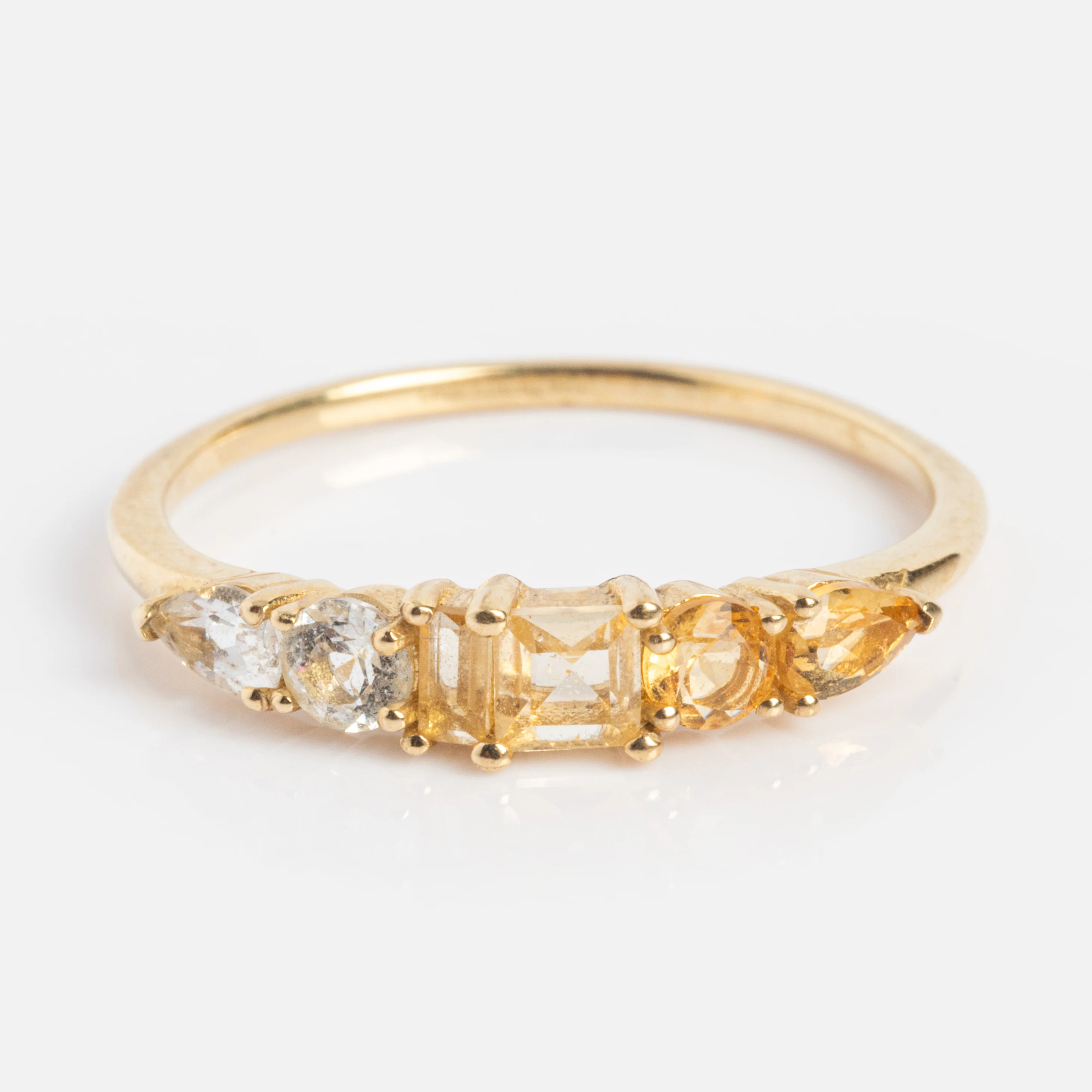 Solid Gold Modern Ombre Birthstone Ring - Image 21